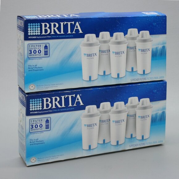 Two - 5 Packs (10) Brita 636011 Replacement Water Filters Pitchers & Dispensers - Picture 1 of 9